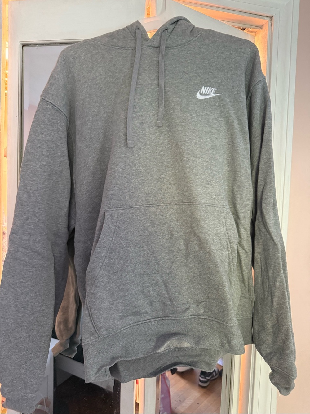 Nike Gray Pullover Hoodie with White Logo